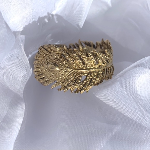ALKEMIE Peacock Feather Cuff Bracelet - Picture 3 of 8